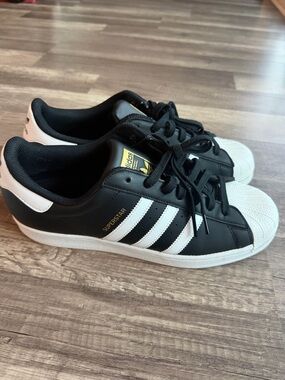 Adidas Superstar White Black Gold Sneakers Men’s Size 11